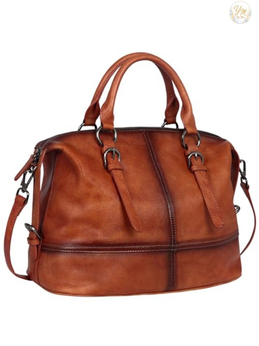 Genuine Leather Satchel Tote Bag Women Shoulder Purse Crossbody Handbag with